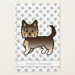 Agenda Chocolate Yorkshire Terrier Cartoon Dog & Name