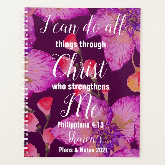 Agenda Christian Philippians 4:13 2022 Personalizado (Frente)