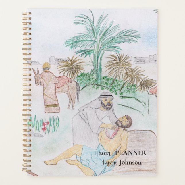 Agenda Christian Trabalho de arte O bom samaritano (Frente)
