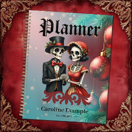 Agenda Christmas Bone Romance, A festive skeleton couple.