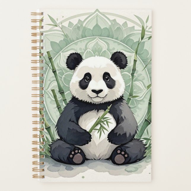 Agenda Chubby panda sentada em lótus (Frente)