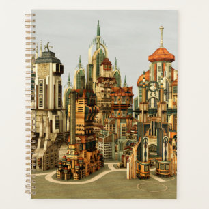 Agenda Cidade de Fantasia Futurista Arte de Horizonte de