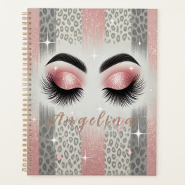 Agenda Cílios Glitter Rosa Glamour 