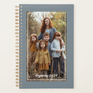 Agenda Cinza de Software de Foto da Família Personalizada