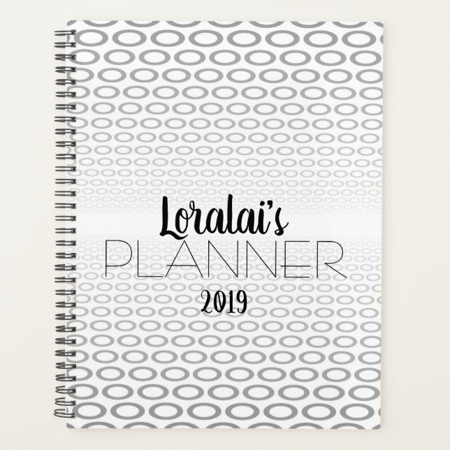 Agenda Cinza, Padrão do Círculo Preto e Branco (Frente)