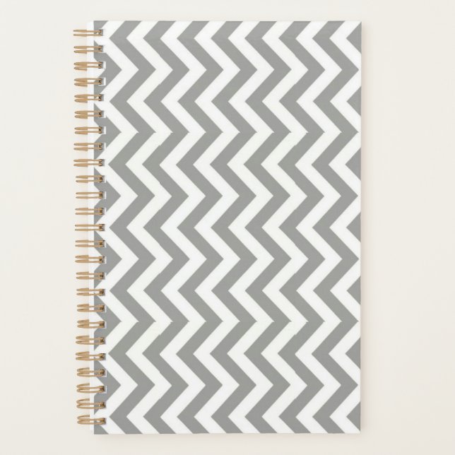 Agenda Cinza White Chevron (Frente)