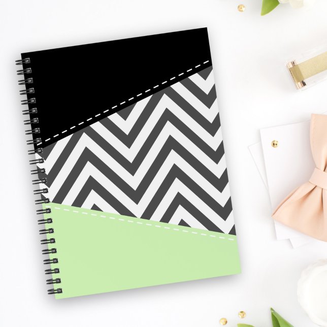 Agenda Cinza Zigzag, Cinza Chevron, Zigzag Patterno, Casa (Criador carregado)