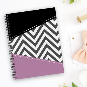 Agenda Cinza Zigzag, Cinza Chevron, Zigzag Patterno, Roxo