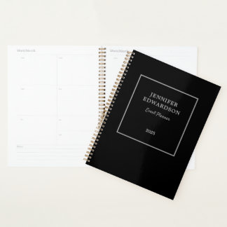 Agenda Cinzas negras modernas e elegantes negócios profis