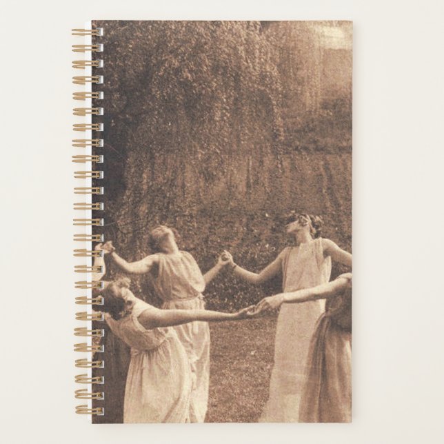 Agenda Círculo De Bruxas Vintage Mulheres Dançando (Frente)