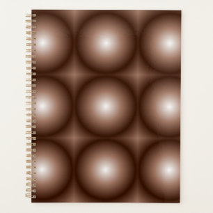 Agenda Círculo Geométrico 3D Escuro Mocha Mousse Branco