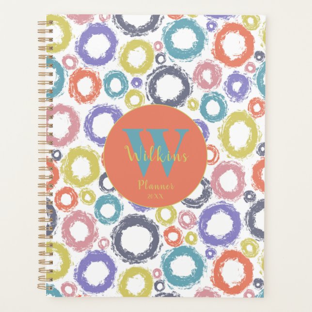 Agenda Círculos Secos de Pincel Secos Design moderno Vibr (Frente)