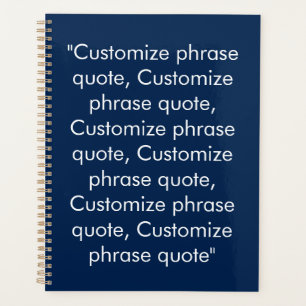 Agenda Citação de texto personalizado, azul e branco, com