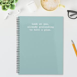 Agenda Citação engraçada fingindo ter um plano verde