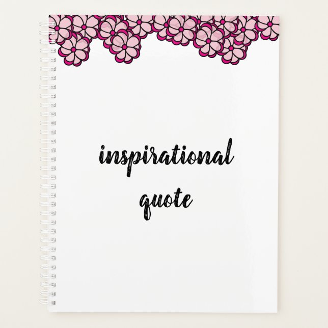 Agenda Citação Inspiradora Flor Rosa (Frente)