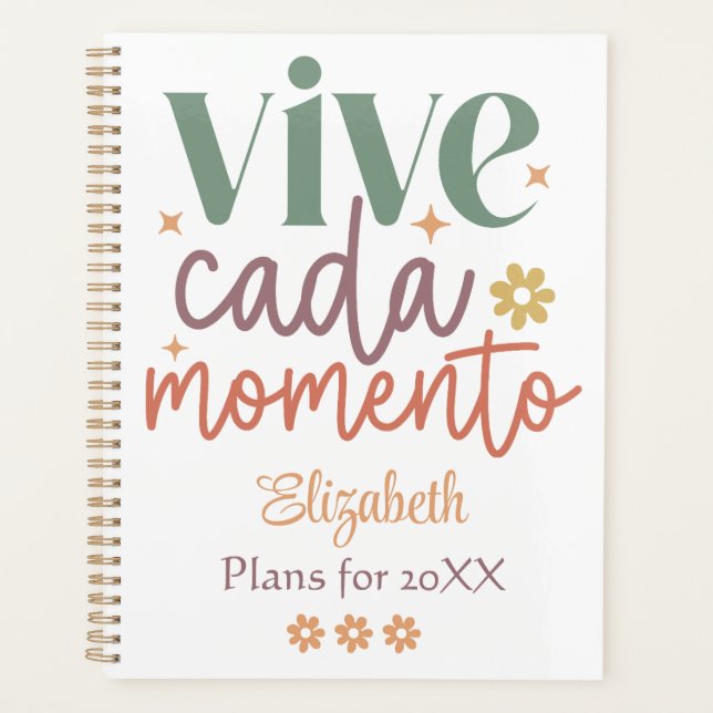 Agenda Citação Inspirativa "Vive Cada Momento" (Frente)