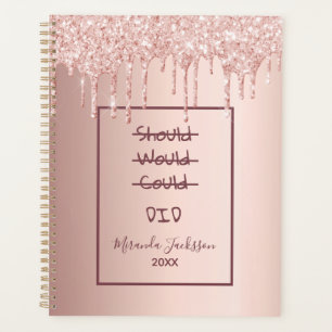 Agenda citação motivacional do rosa dourado
