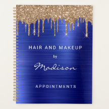 Citações Azuis com Glitter Dourado Elegante