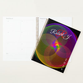 Agenda Citrus Color Blend Geometric Spiral Planner