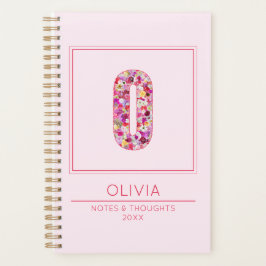 Agenda Classic Blush Pink Monogrammed Name Letter O
