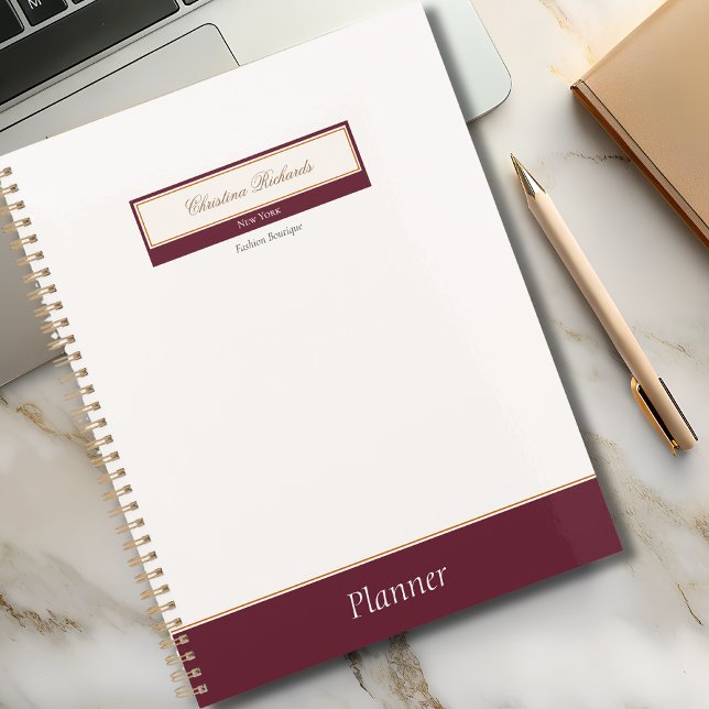 Agenda Classy Burgundy Ivory Business (Criador carregado)