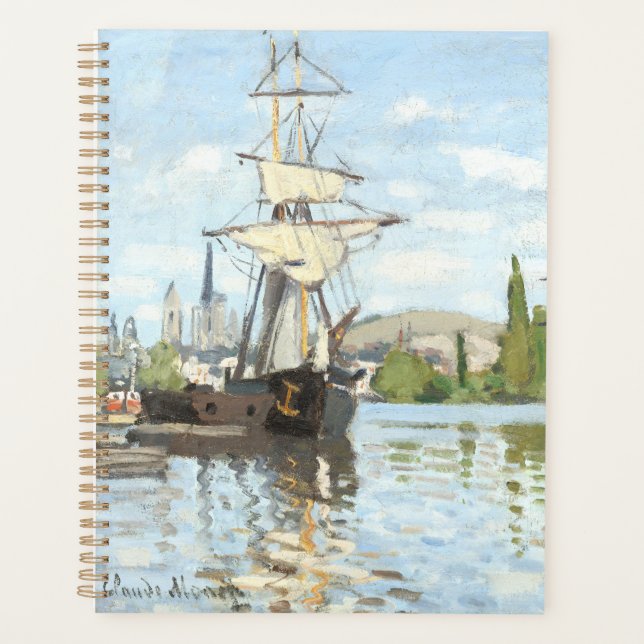 Agenda Claude Monet. Navios a voar no Sena em Rouen (Frente)