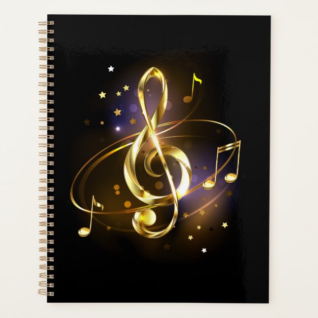 Agenda Clef de Sol de Música Dourado (Frente)