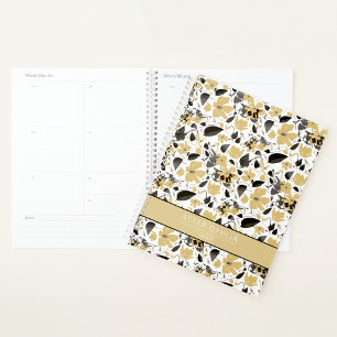 Agenda Clematis Yellow Cinza Watercolor Flowers Nome