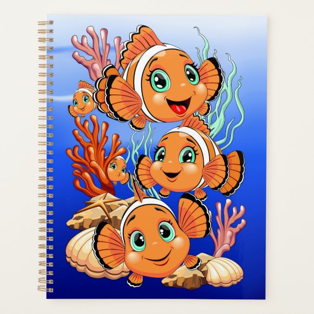 Agenda Clown fish Cartoon cute Family Underwater (Frente)