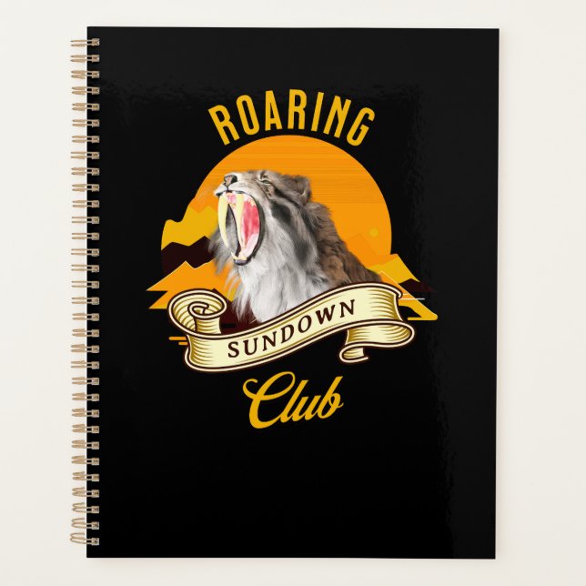 Agenda Clube de Aventura do Pôr do Sol Retro do Tigre-den (Frente)