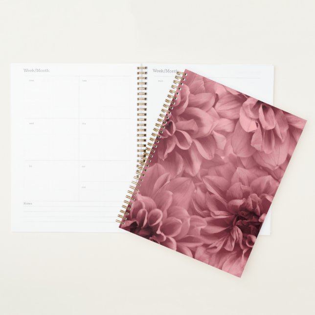 Agenda Cluster de Peach Dahlias Floral (Exibição)