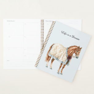 Agenda Cobertor Azul Branco de Cavalo