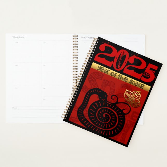 Agenda Cobra chinês bonito Ano 2025 Zodiac Birthday LP (Exibição)
