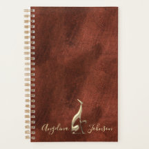 Cobre Elegante e Monograma Dourado de Cão de Greyh