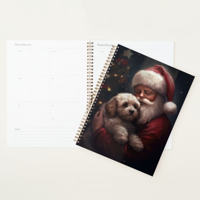 Agenda Cockapoo com Papai Noel Natal Festivo (Exibição)
