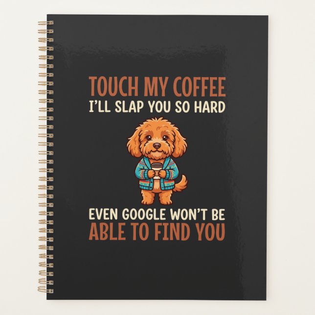 Agenda Cockapoo Engraçado Amante de Café (Frente)