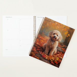 Agenda Cockapoo nas Folhas do outono caem inspiração