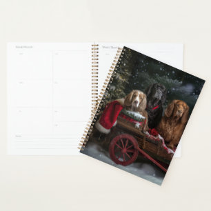 Agenda Cocker Spaniel Nevado Trenó Natal Decoração de Nat