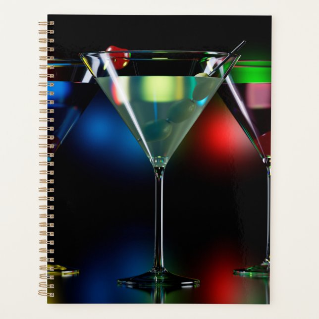 Agenda Cocktails diferentes em óculos de martini com luze (Frente)