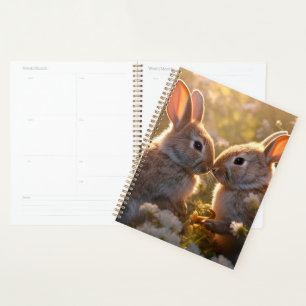 Agenda Coelhinhos Adoráveis no Design de Prado de Primave