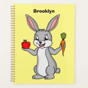 Agenda Coelho bonito com cartografia de vegetais