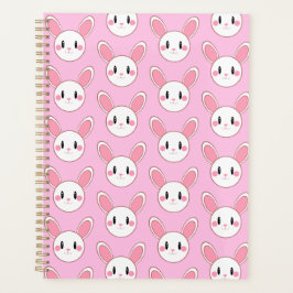 Agenda Coelho Cinzento Rosa Moderno Cuado Fluffy Coelho