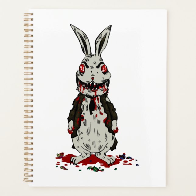 Agenda Coelho de Páscoa Zombie de Halloween (Frente)