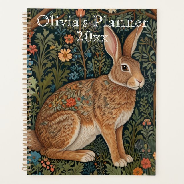 Agenda Coelho marrom-boho Elegante (Frente)