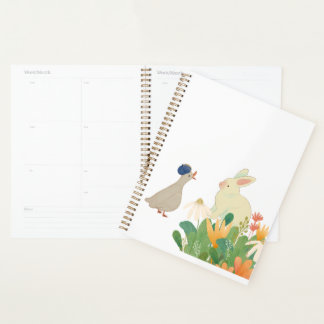 Agenda Coelho Whimsical & Pássaro em Sangue - Primavera