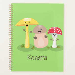 Agenda Cogumelo fúngico kawaii fofo