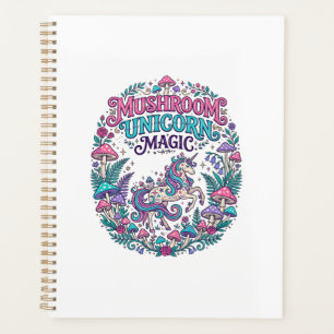 Agenda Cogumelo Unicórnio Magia Unicórnio Colorido Arte P