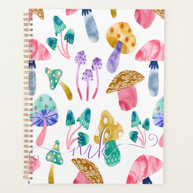 Agenda Cogumelos Aquarela Fofos (Frente)