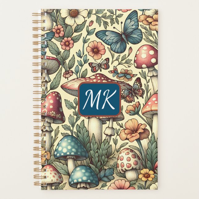 Agenda Cogumelos, borboletas e flores (Frente)