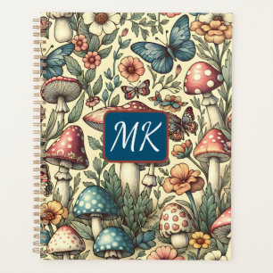 Agenda Cogumelos, borboletas e flores
